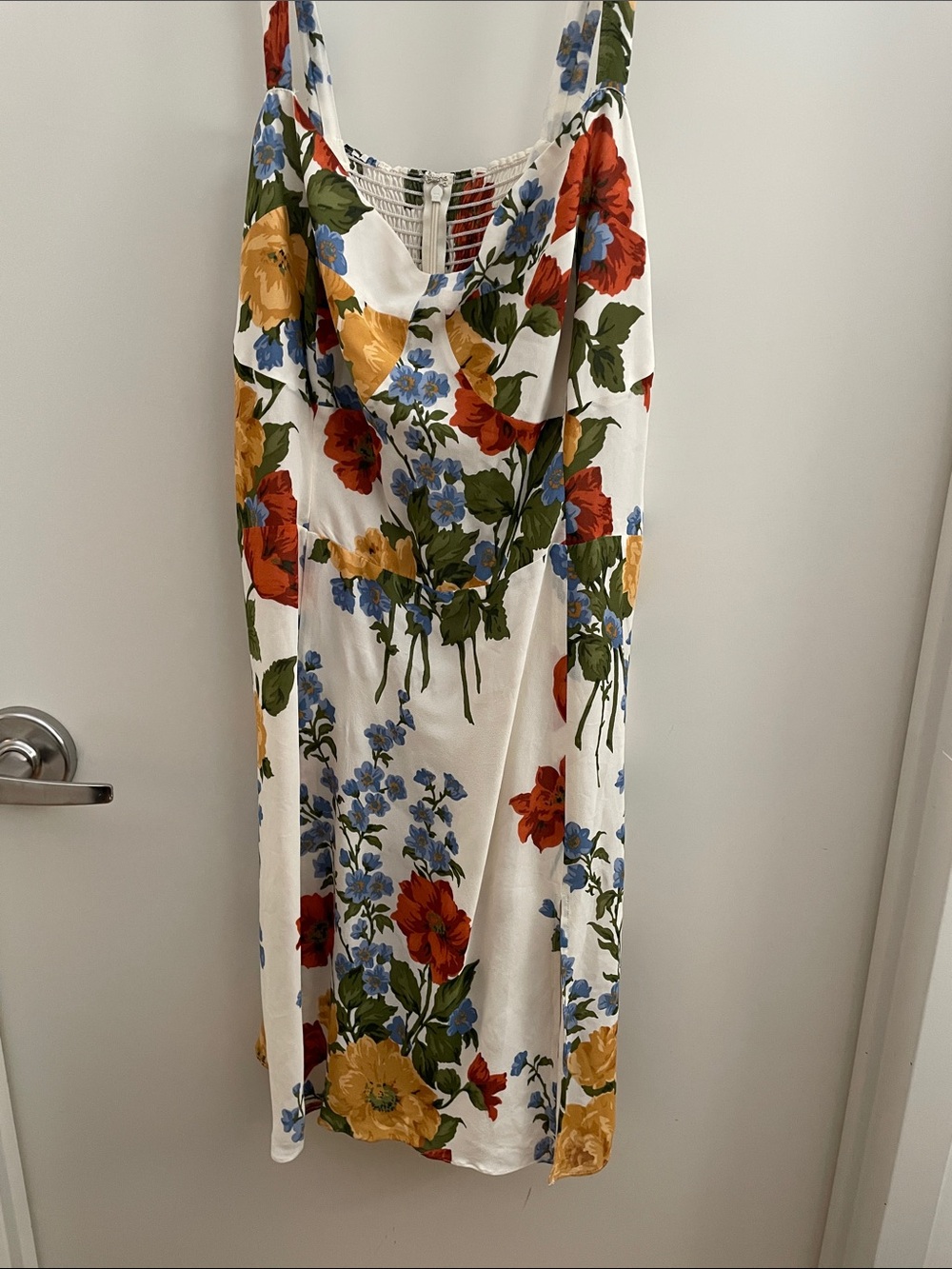 Reformation White Floral Midi Dress Sz 20 altered EUC